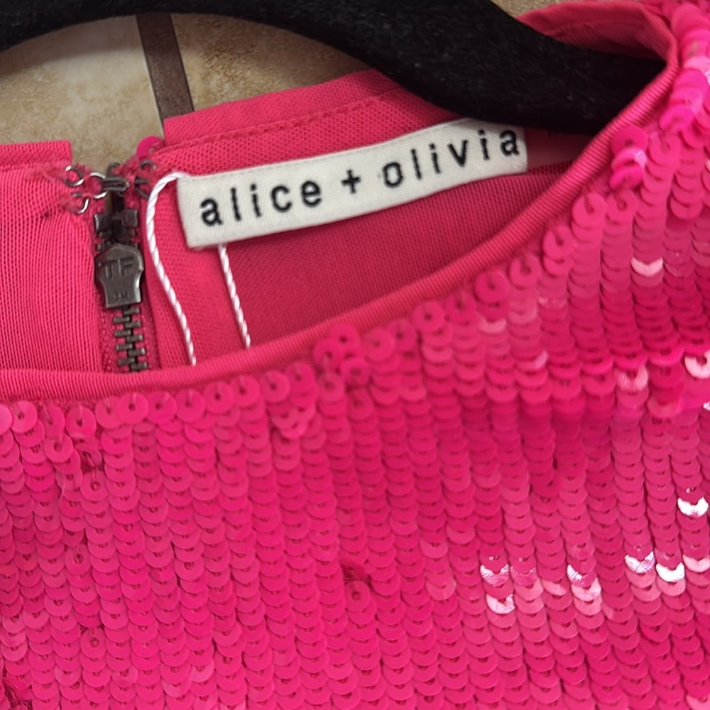 Hot Pink Alice + Olivia Sequin Top - Picture 6 of 7